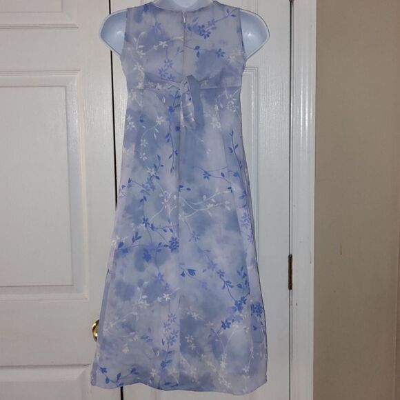 American Girl bluish purple floral sleeveless dress Spring Easter dance Sz 7 - Picture 4 of 7